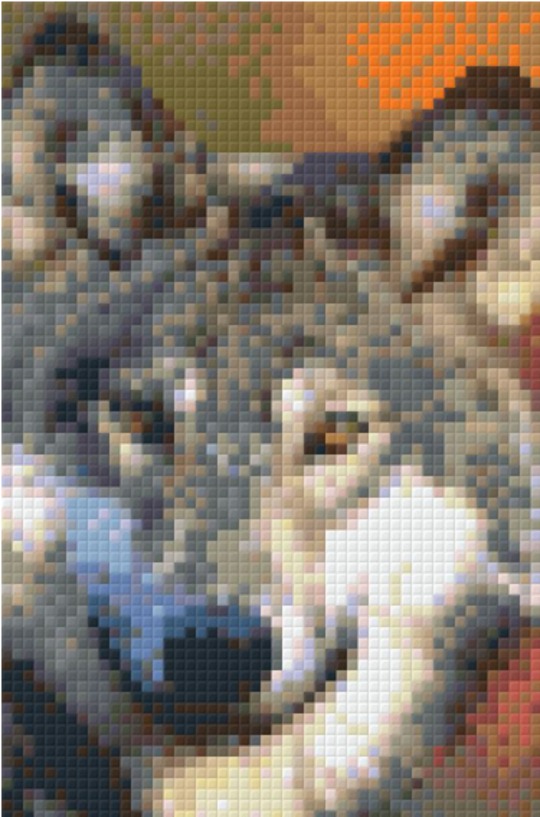 Grey Wolf [9] Baseplate PixelHobby Mini Mosaic Art Kit